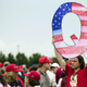 A QAnon follower at a rally for Donald Trump in Wilkes-Barre, Pennsylvania, in August 2018.